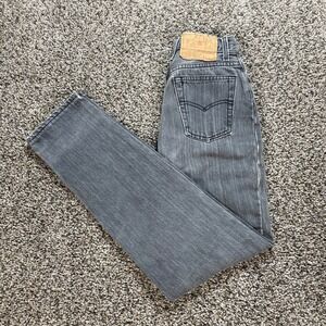 Vintage Levi's 501 Women's 23x28 Jeans USA Made Grey High Waisted Button Fly